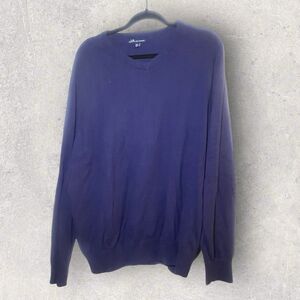 John Ashford Sweater Size XXL Blue V Neck 100% Cotton Men’s Pullover